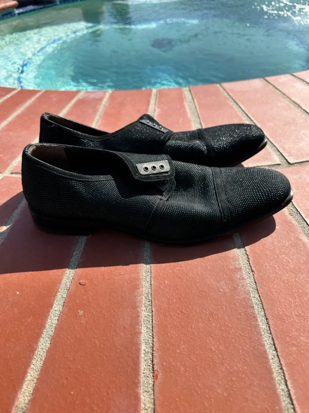 Mezlan Men’s Black Sparkle Loafers shoes sz  8 1/2