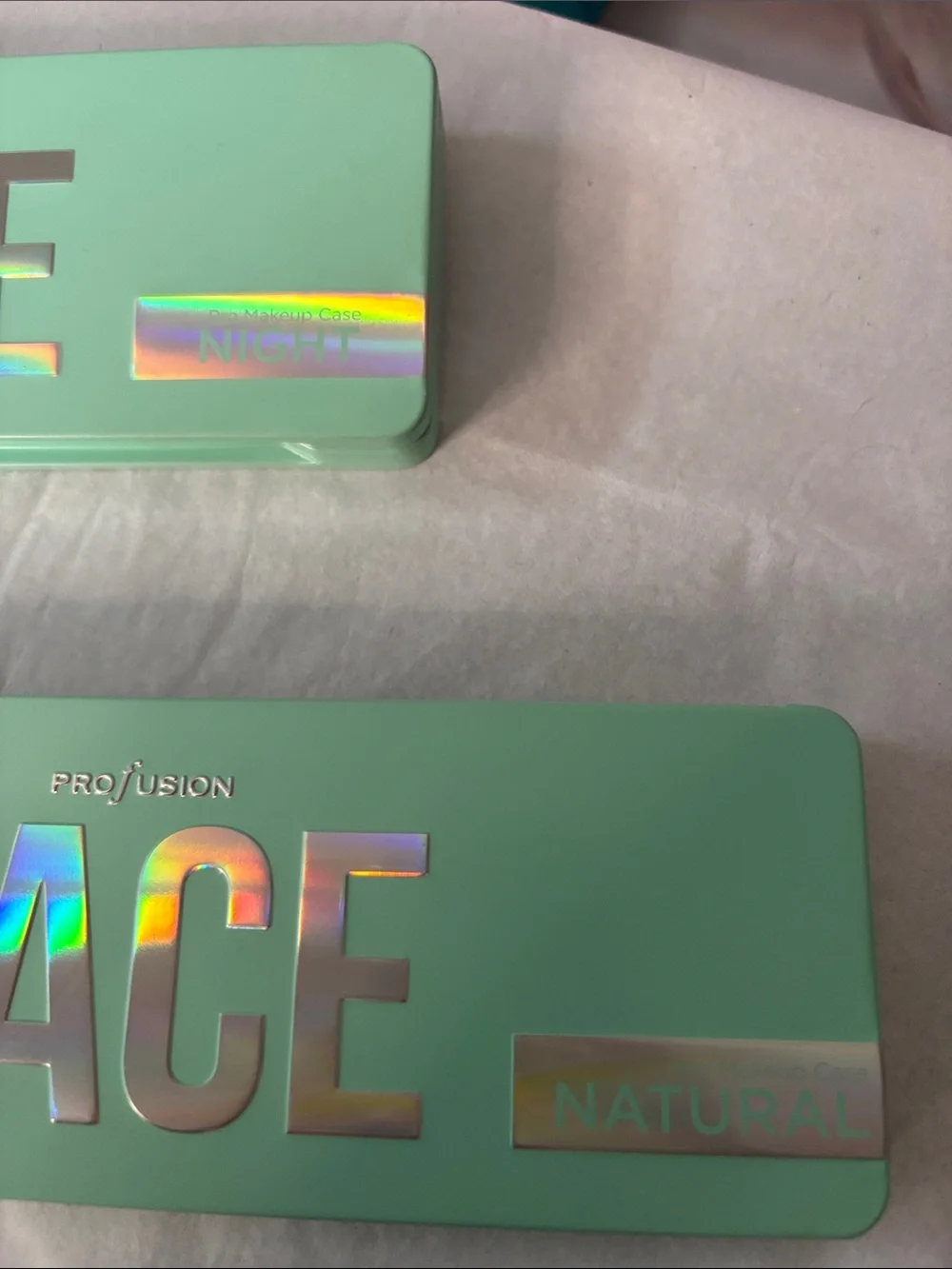 Profusion Eyeshadow Palettes. Natural and Night with Holographic Accents