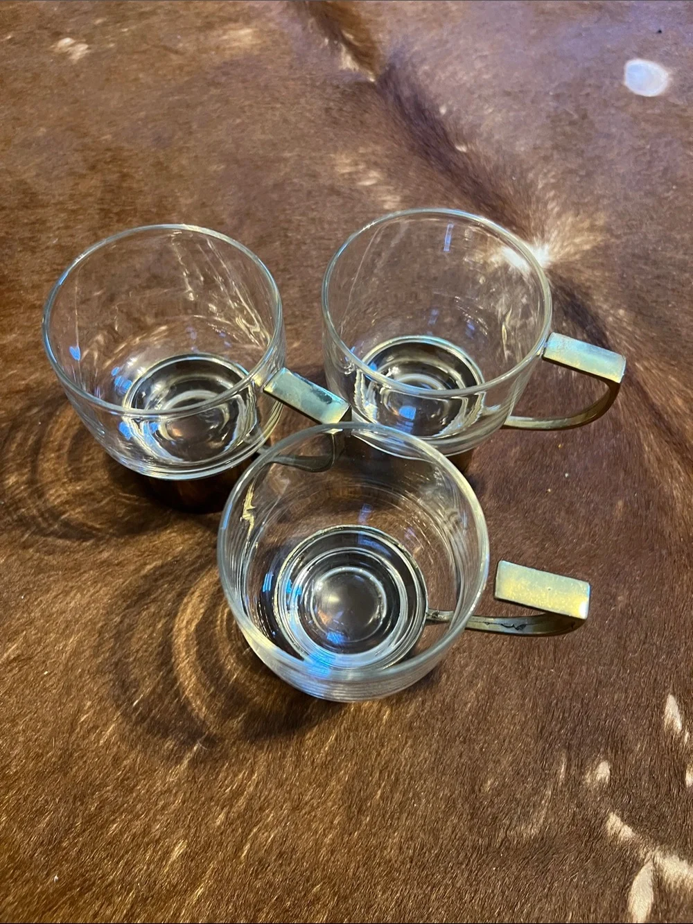 Mid Century MCM Melco Drinking Glass Detachable Handle Zarf Glass 3.75”H