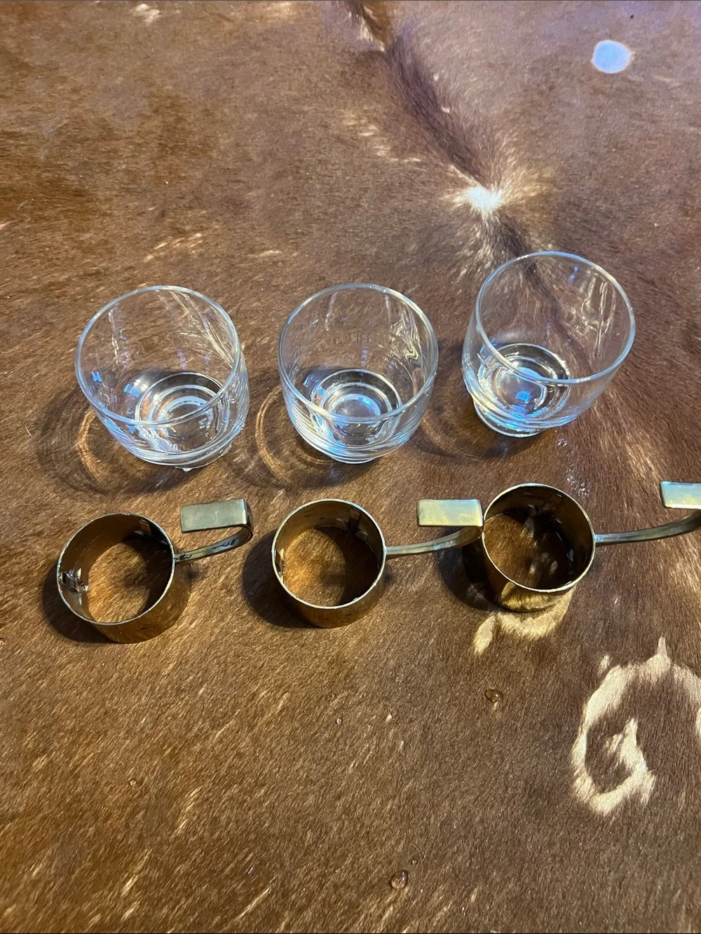 Mid Century MCM Melco Drinking Glass Detachable Handle Zarf Glass 3.75”H