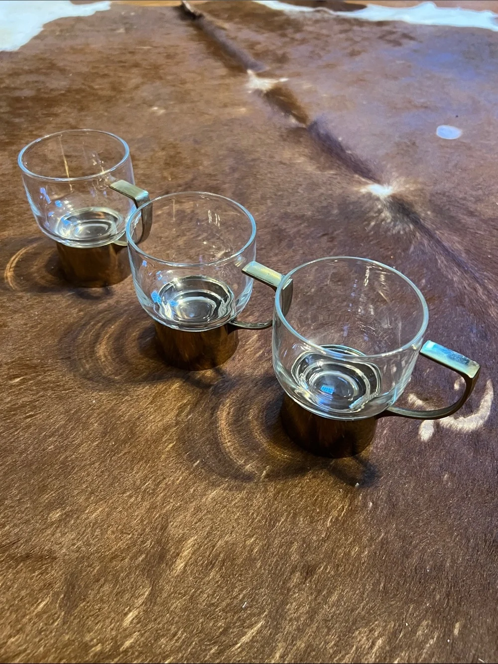 Mid Century MCM Melco Drinking Glass Detachable Handle Zarf Glass 3.75”H