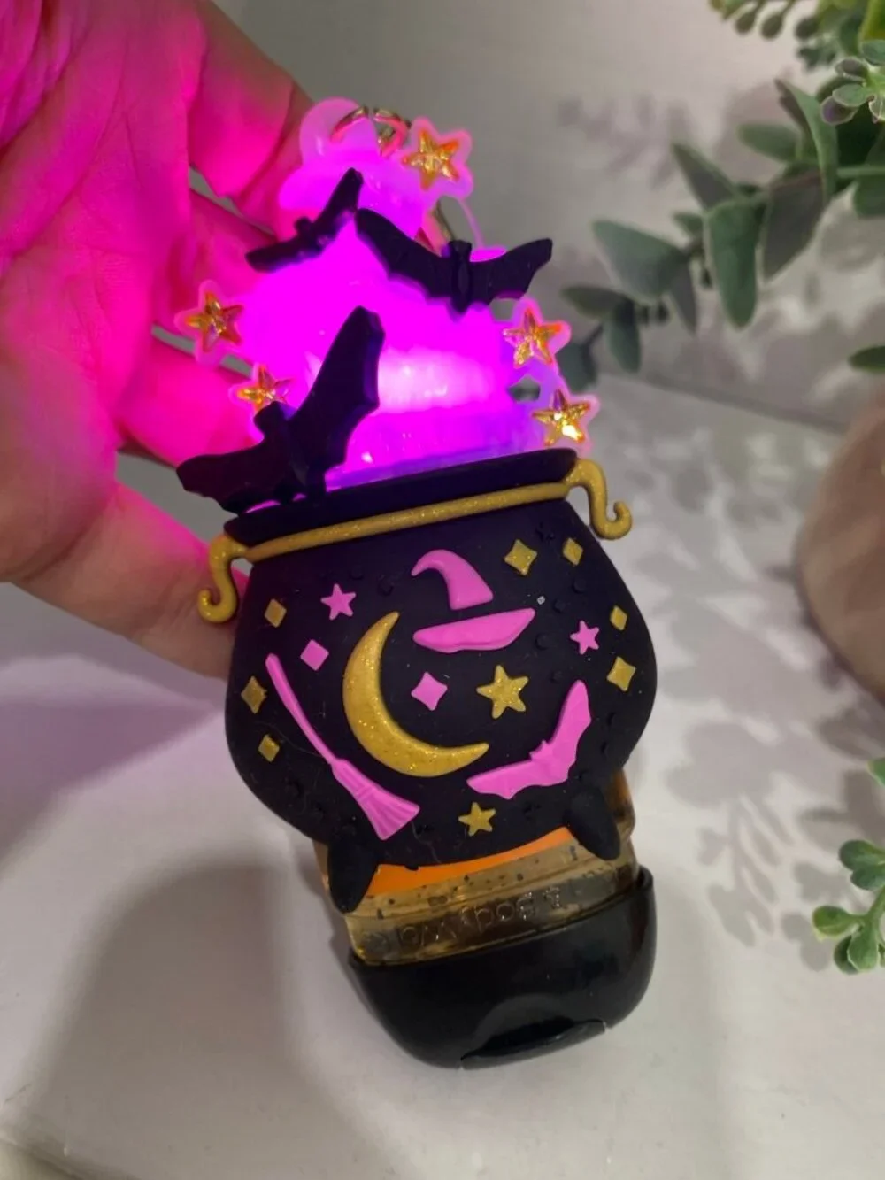 Light-up Cauldron PocketBac Holder & Hand Sanitizer Halloween BBW
