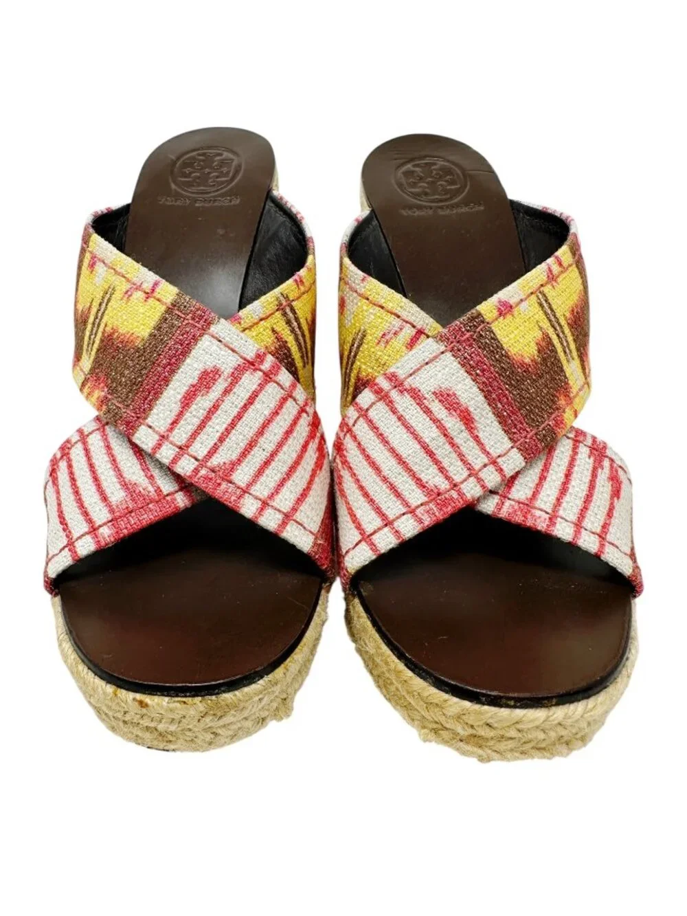 Tory Burch Kristen Espadrille Wedge Sandals Multicolor Size 9M