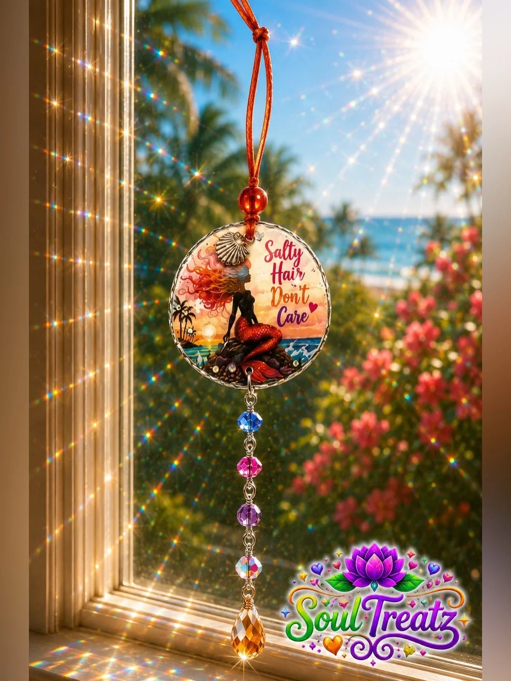 Handmade vibrant beach sparkling