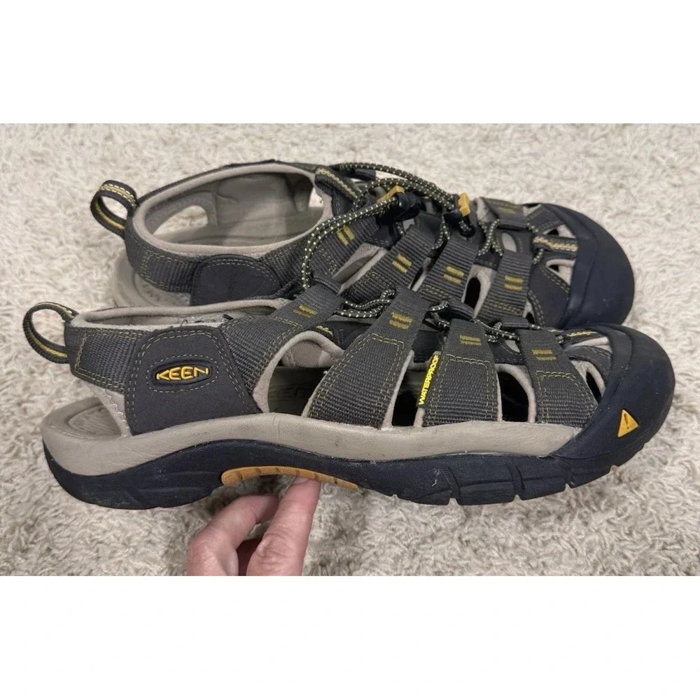 Keen Newport H2 Waterproof Hiking Performance Sport Sandals Gray Tan Men's 10.5