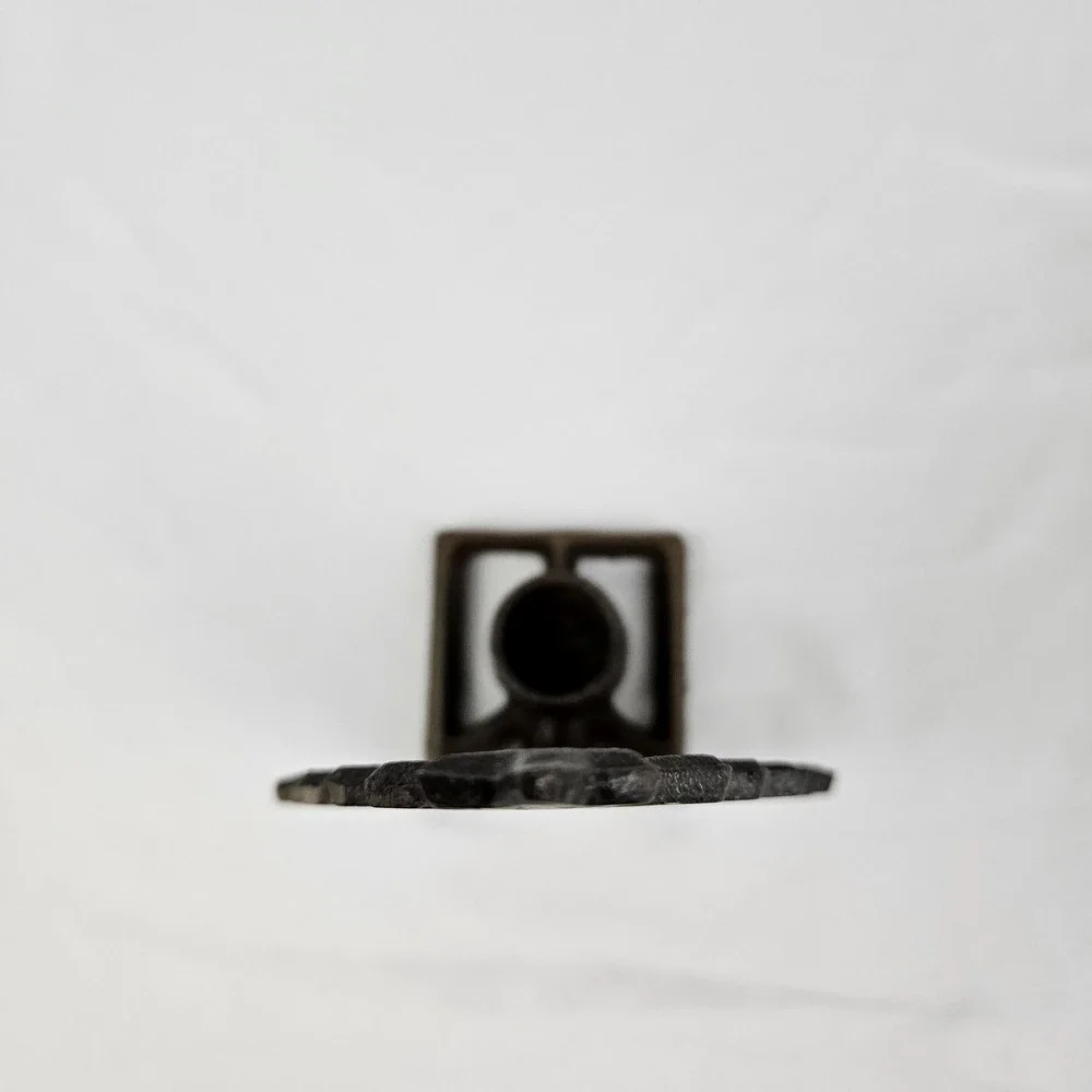 Vintage Cast Iron Glo-Candle Holder Stained Glass Tiffany Style 1977 Christmas