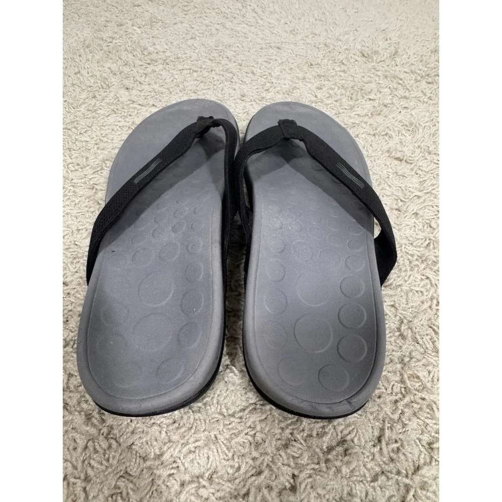 Vionic 44Wave Sandals Black Orthotic Flip Flop Arch Support Comfort Thong M9 W10