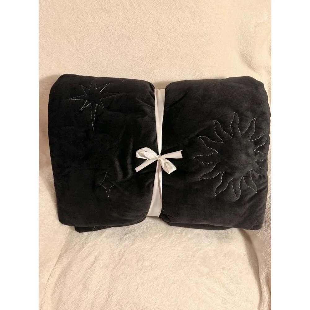 Celestial Garden Twin Velvet Embroidered Comforter Floral