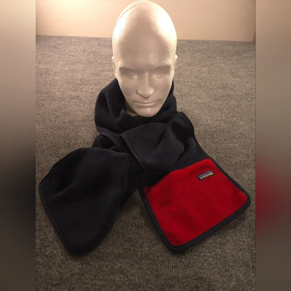 Patagonia Synchilla‎ fleece Scarf Navy Blue And Red