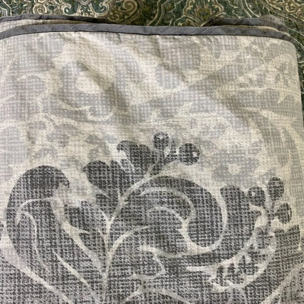 Tahari Gray and White Duvet Cover King