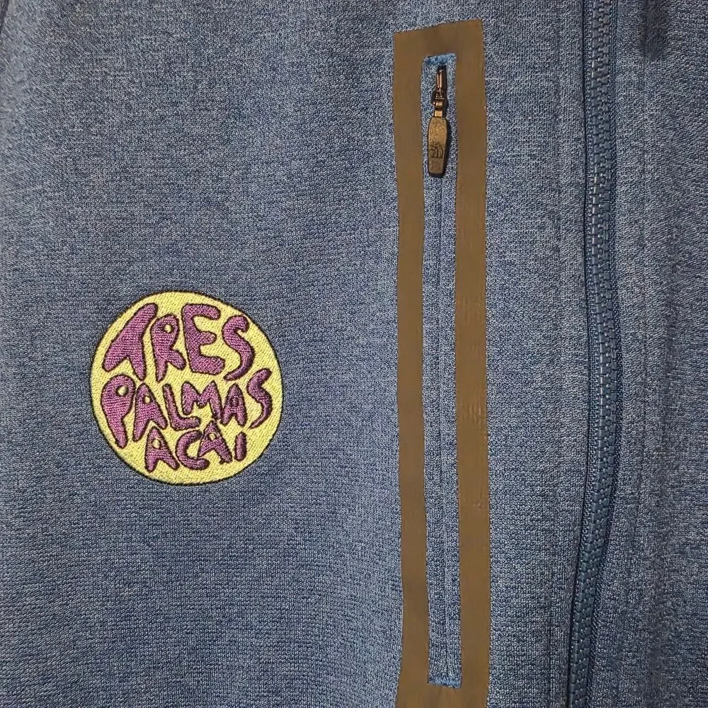 The North Face Canyon Flats Fleece Full-Zip Blue Jacket Mens XL w/Embroiderey