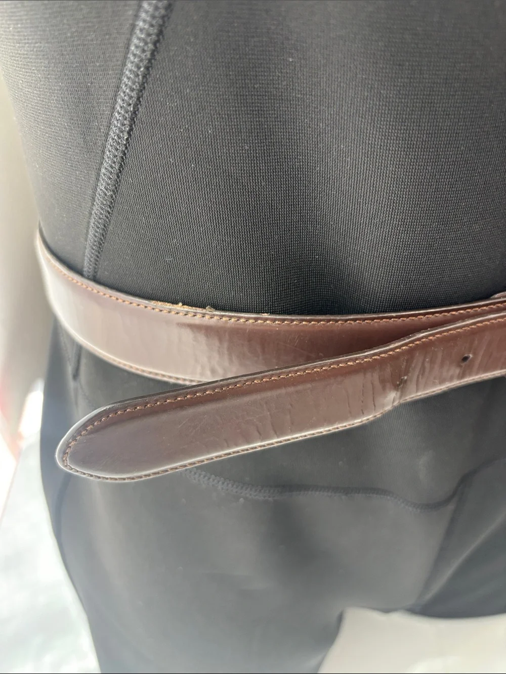 Coach Men's Brown Leather Belt with Gold Buckle