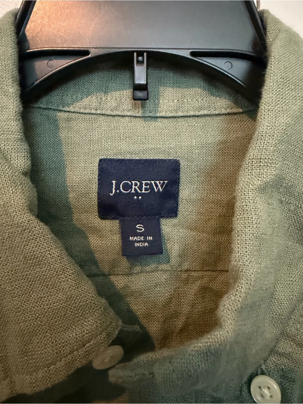 J.Crew Men’s Small Green Linen Blend Button Down Shirt AL179