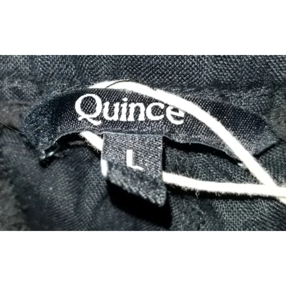 NWT Womens Pants-QUINCE-black European linen pull-on wide leg Resort Capsule-L