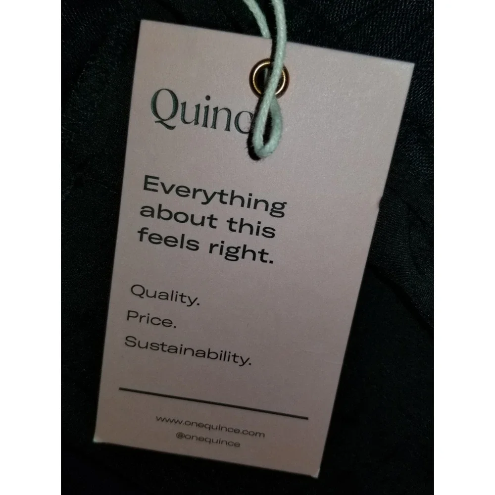 NWT Womens Pants-QUINCE-black European linen pull-on wide leg Resort Capsule-L