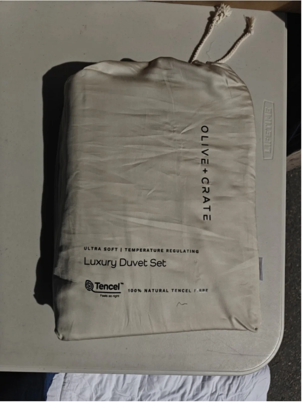 Olive & Crate Eucalyptus- TWIN XL Duvet Cover Set Oatmeal [Pillowcase Included]