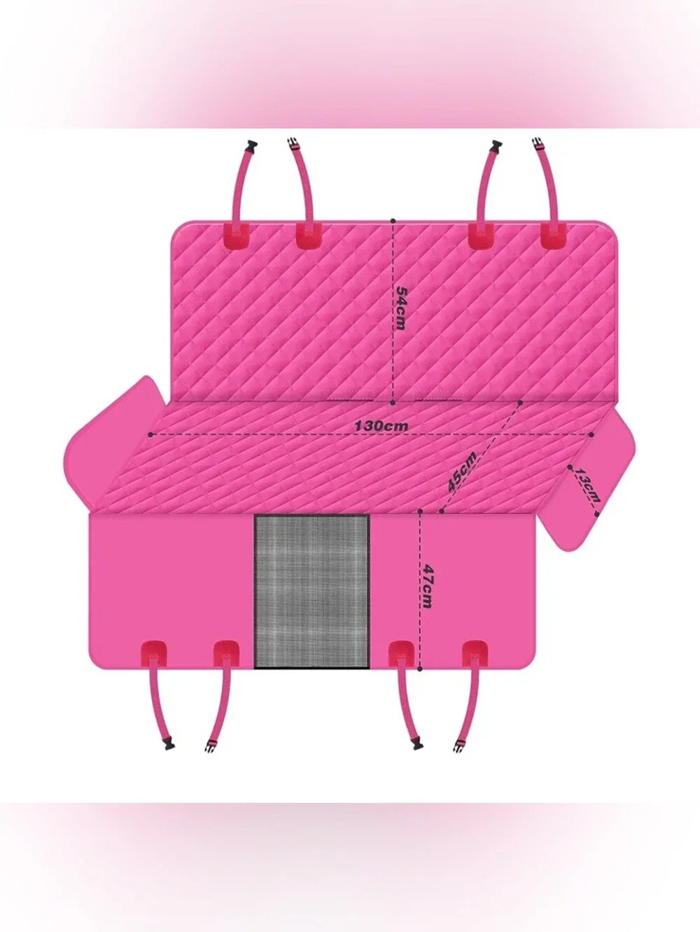Pet Travel Seat Cover for Cars - Pink Quilted Dog Carrier Mat