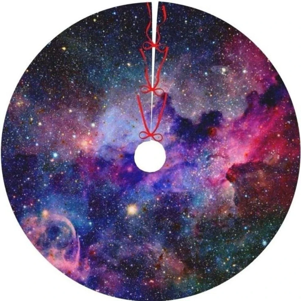 New Stars Planets Universe-Christmas Tree Skirt 30 inch Xmas Tree Skirt Christma