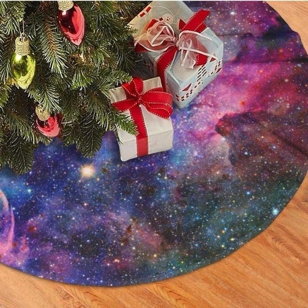 New Stars Planets Universe-Christmas Tree Skirt 30 inch Xmas Tree Skirt Christma
