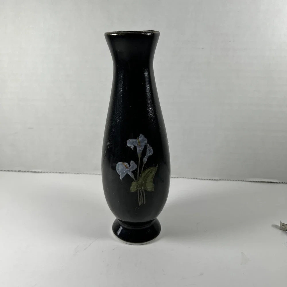 Vintage Mars 80's Black‎ Bud Base Blue Lily 8 Inch