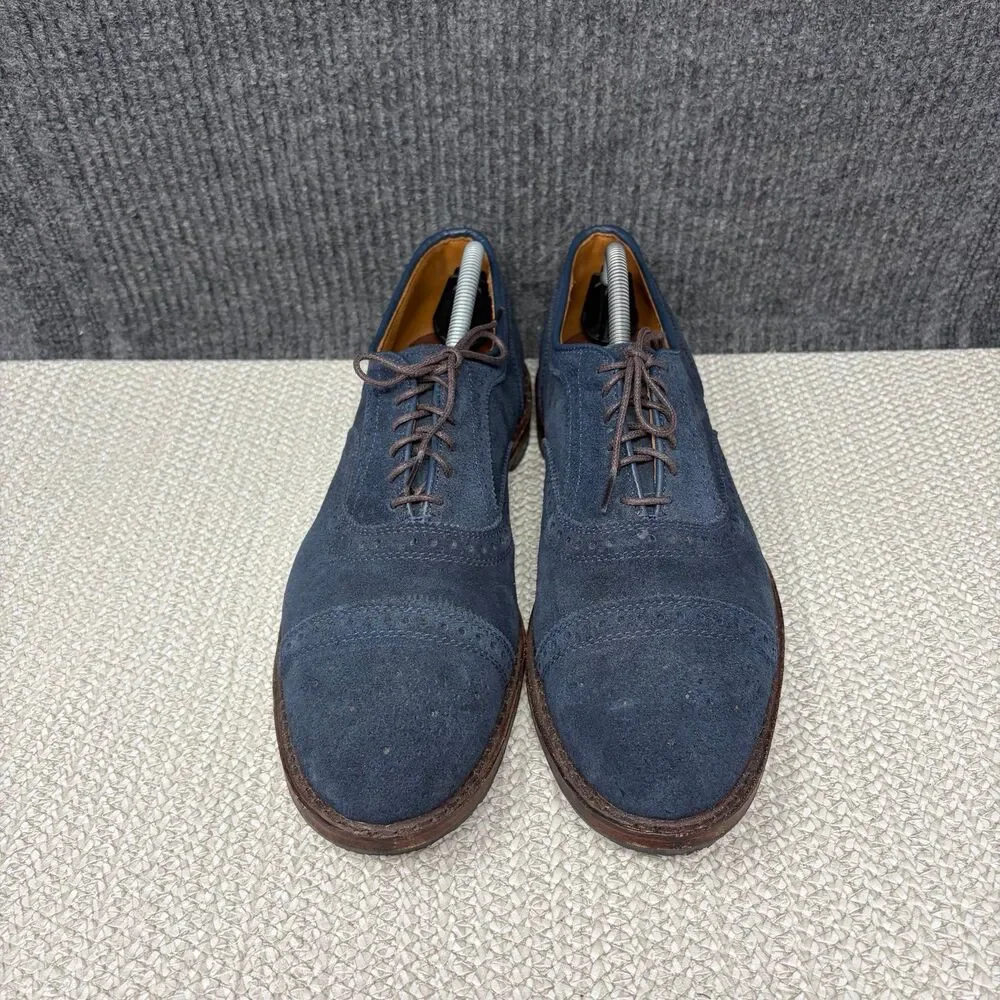 Allen Edmonds Strand Cap Toe Oxfords Navy Blue Suede Dress Shoes Men’s 10 D