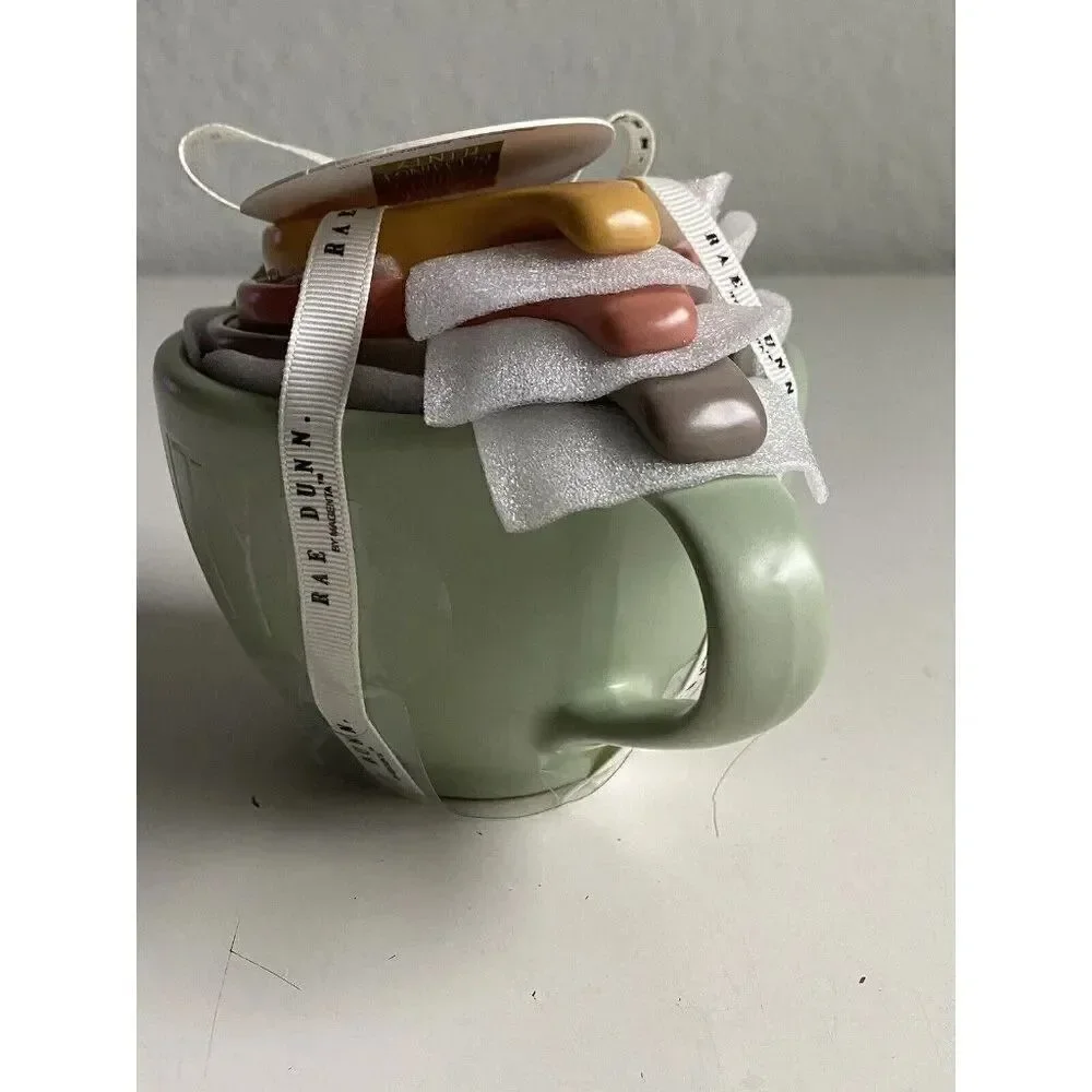 RAE DUNN Thanksgiving Measuring Cups‎ Gather Bounty Blessings Plenty Ceramic NEW