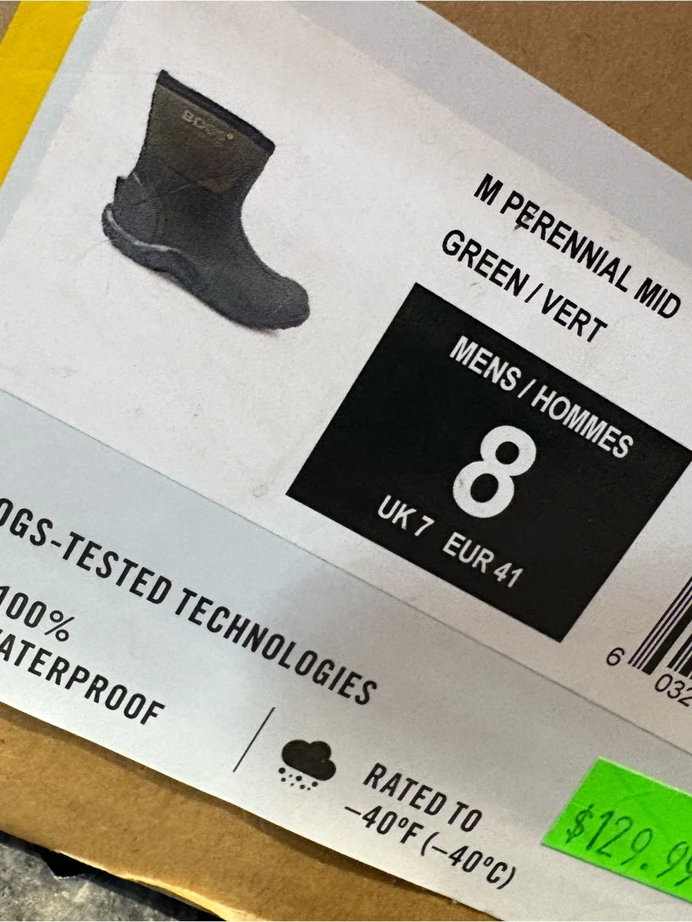 Bogs Waterproof Short Rain Boots in Olive Green