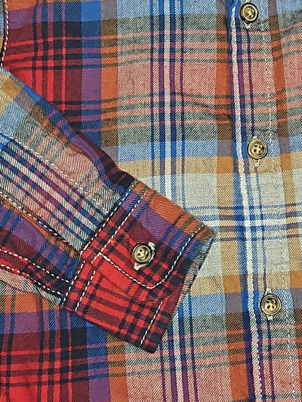 Carter's Red, Blue & Gray Plaid Button-Down Shirt 2t