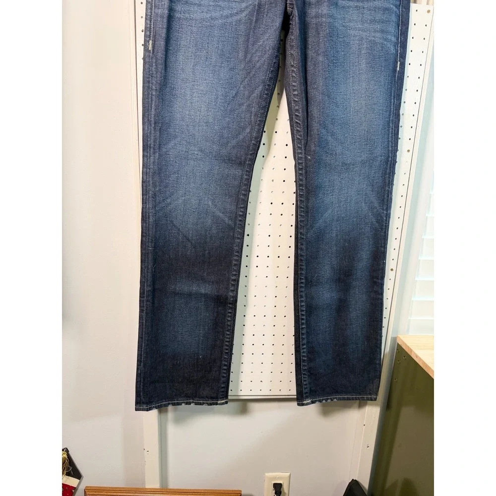 True Religion Ricky Relaxed Straight Jeans Mens Blue Denim Stretch Mid Rise - 36