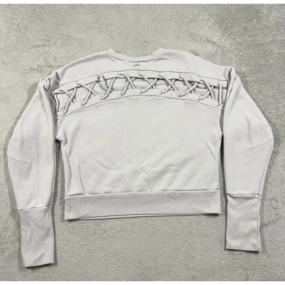 Alo Yoga Sweatshirt Womens Medium Gray Pullover Fleece