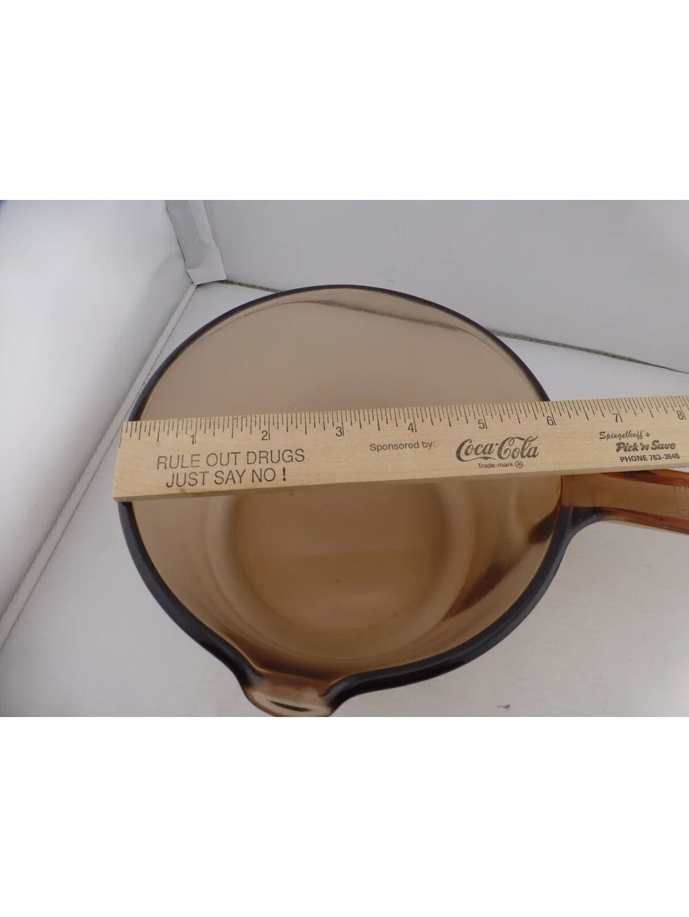 Vintage Visions Corning Amber Glass Saucepan 1.5 Liter Pot with Lid V-1.5-B H3