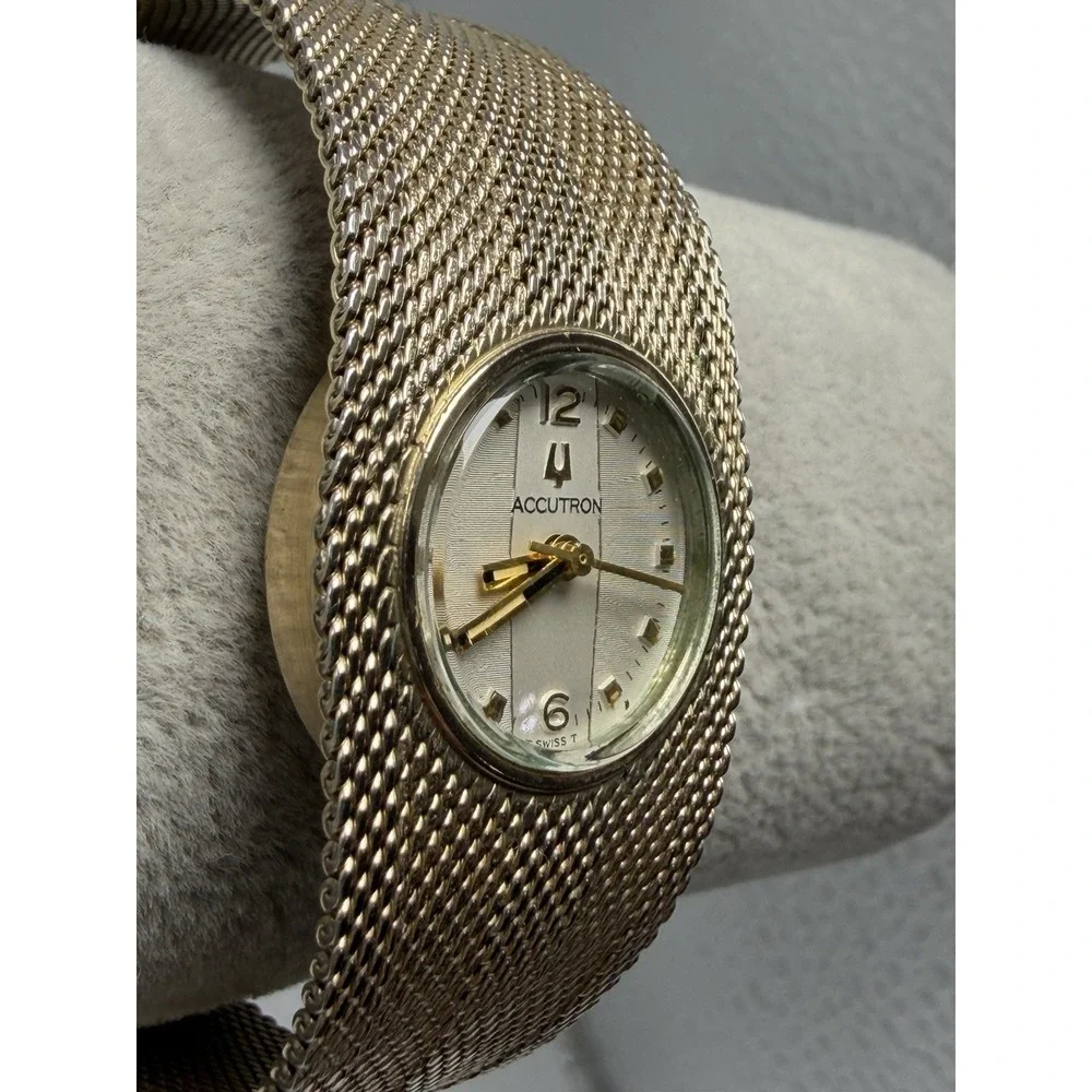 Bulova Accutron 10K Gold Filled New Battery N2 Vintage 1972 Watch 25MM‎ 7