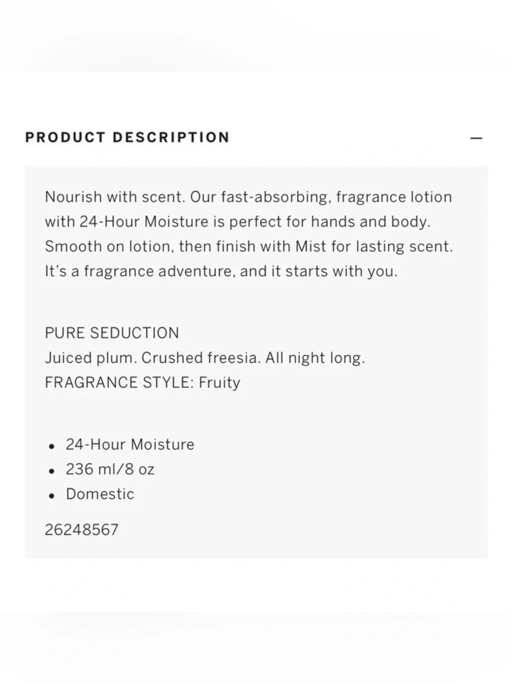 Victoria's Secret PURE SEDUCTION LA CRÉME + PURE SEDUCTION Fragrance Lotion