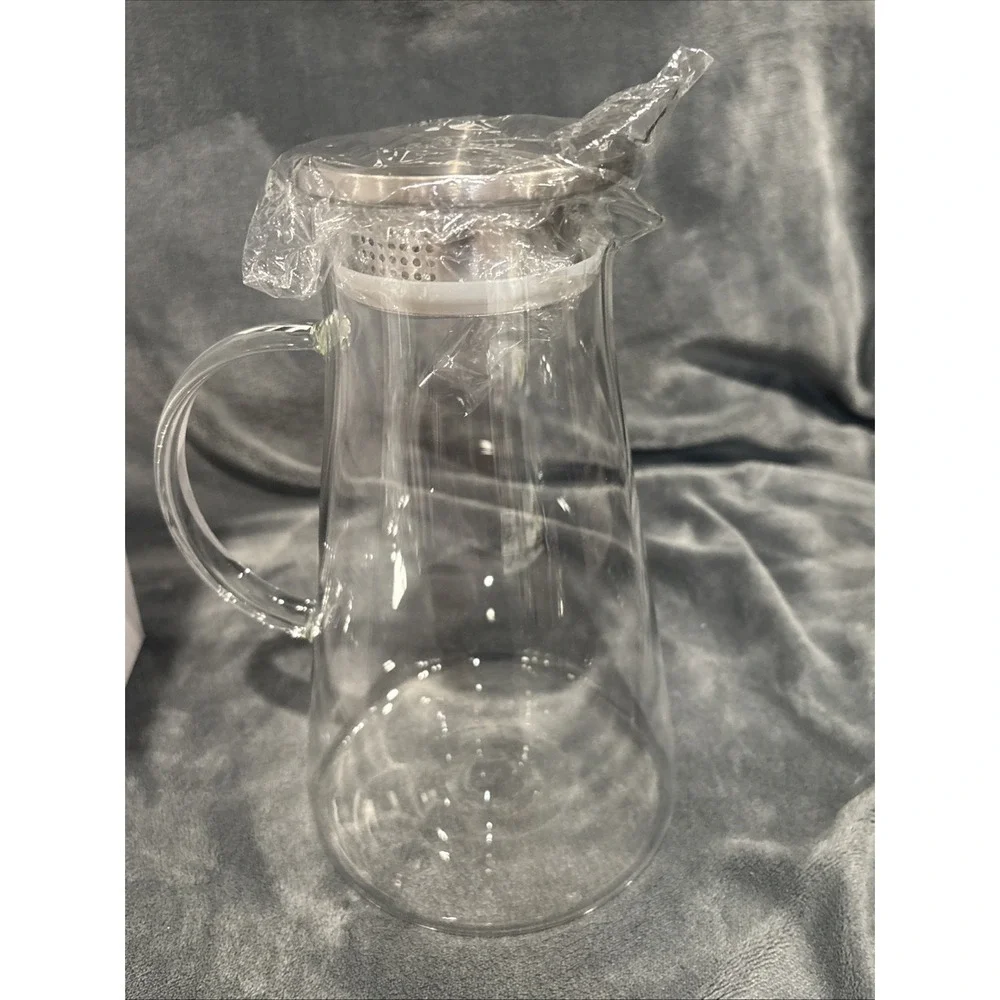 SUSTEAS 2.0 Liter 68oz Glass Pitcher with Lid, Easy Clean Heat Resistant Glass‎