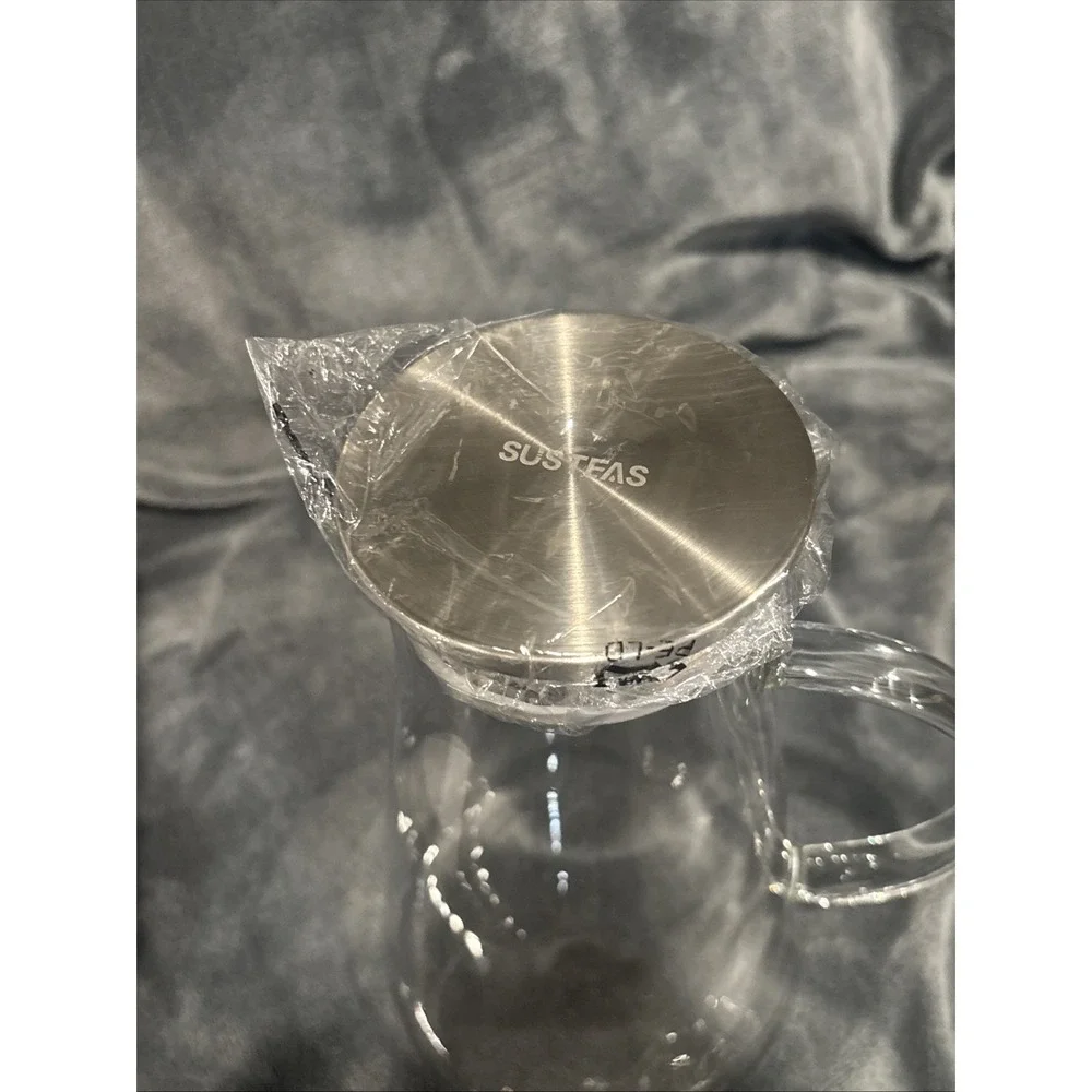 SUSTEAS 2.0 Liter 68oz Glass Pitcher with Lid, Easy Clean Heat Resistant Glass‎