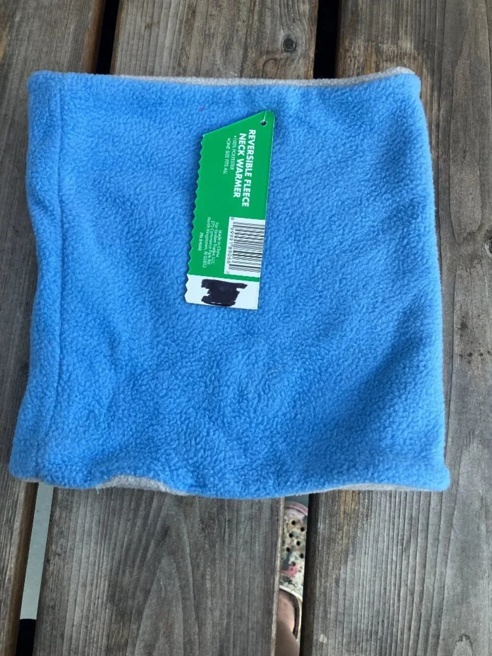 NEW NWT Reversible Fleece Neck Warmer Blue One Size