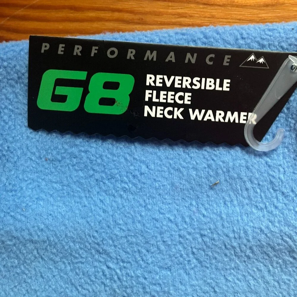 NEW NWT Reversible Fleece Neck Warmer Blue One Size