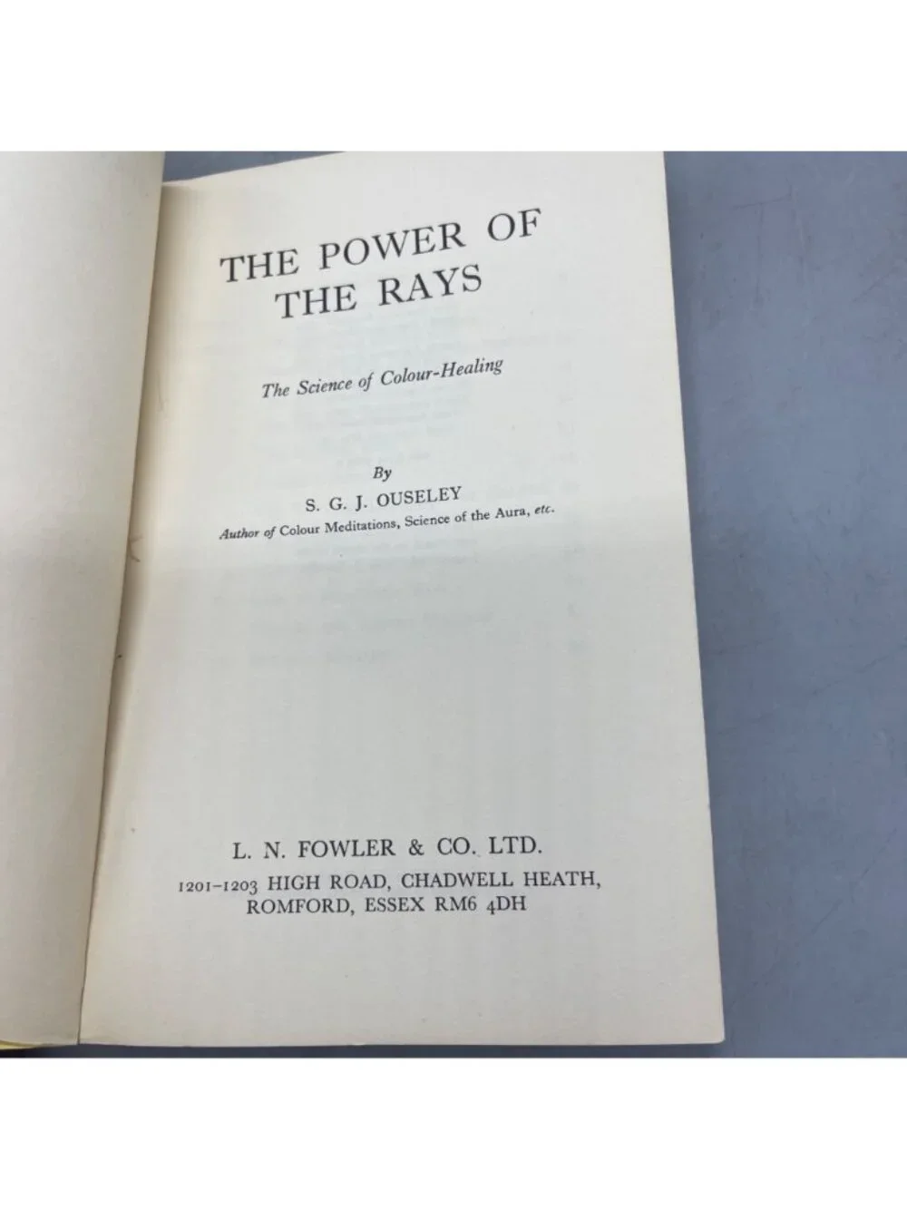 L.N. Fowler & Co. Ltd. this book
