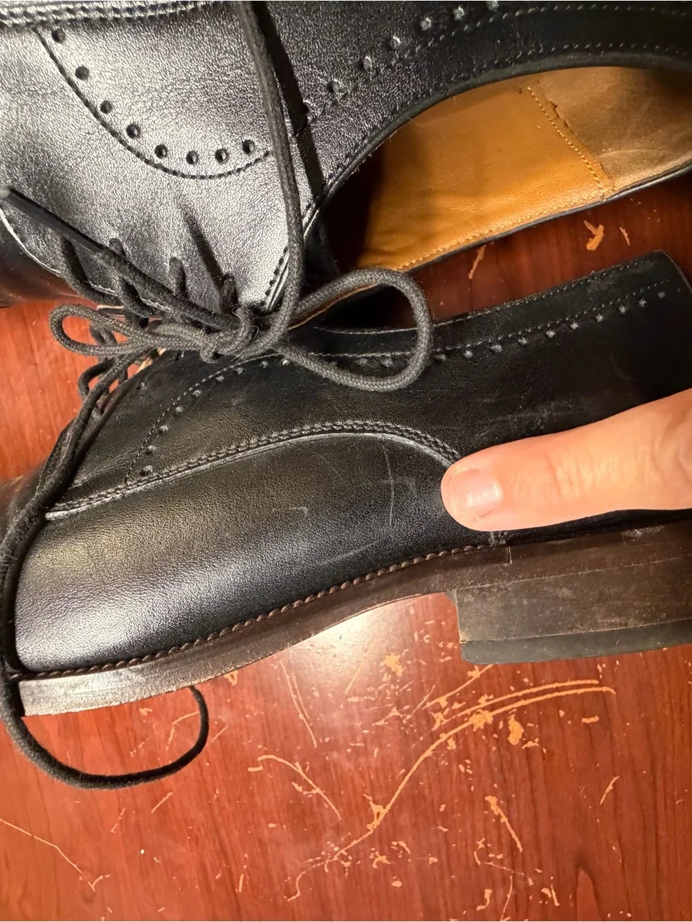 Johnston & Murphy Sanborn Black Leather & Suede Cap-Toe Derbys