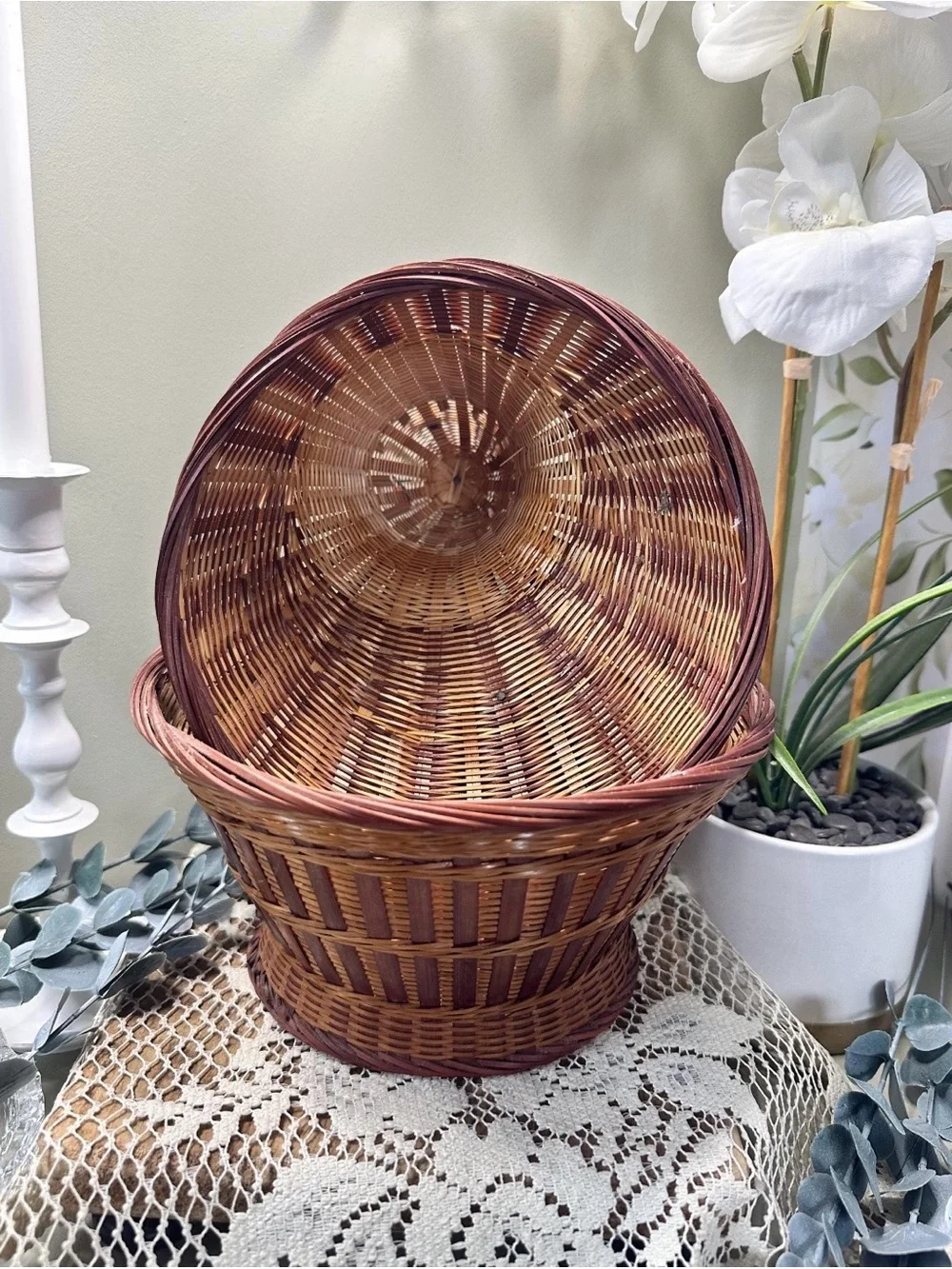 Vintage Wicker Chicken Basket