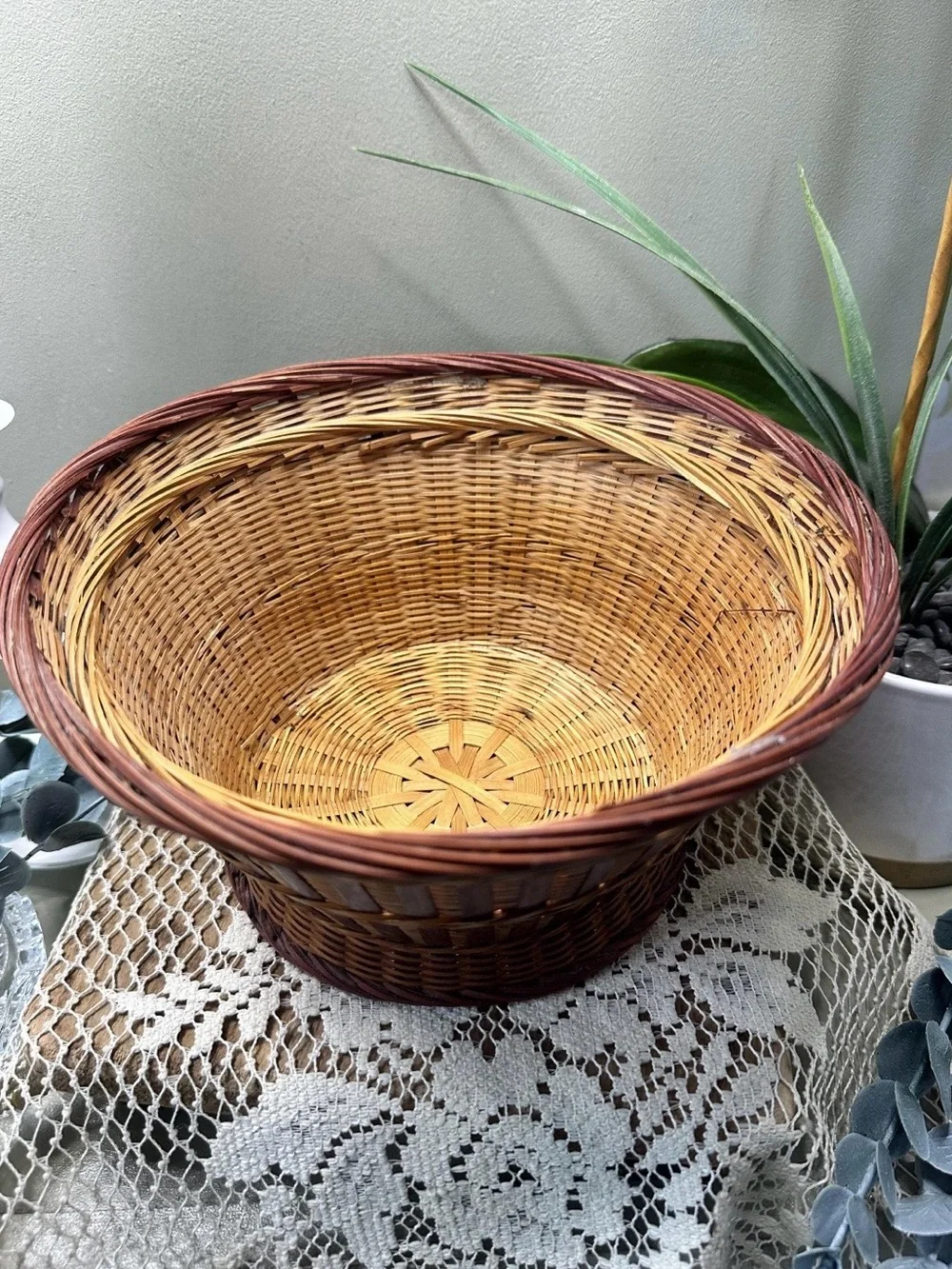 Vintage Wicker Chicken Basket