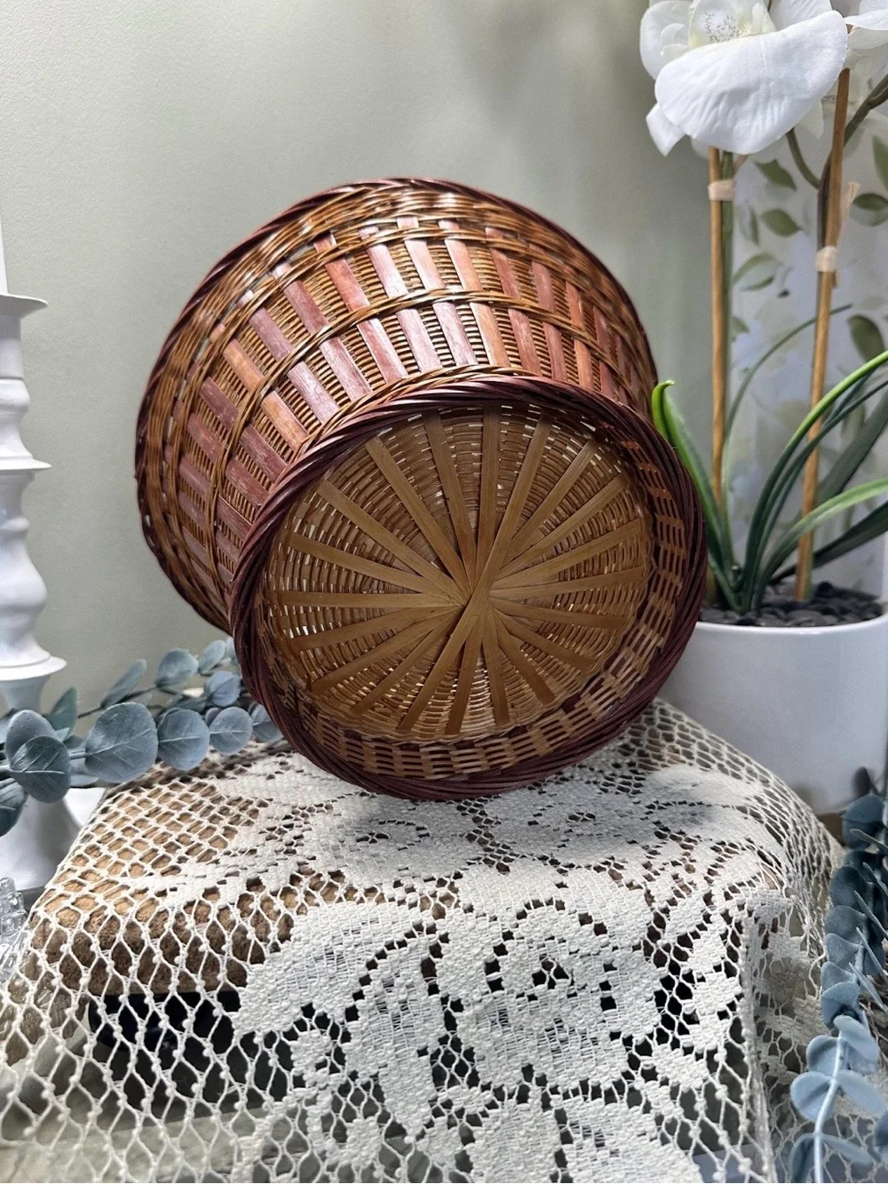 Vintage Wicker Chicken Basket