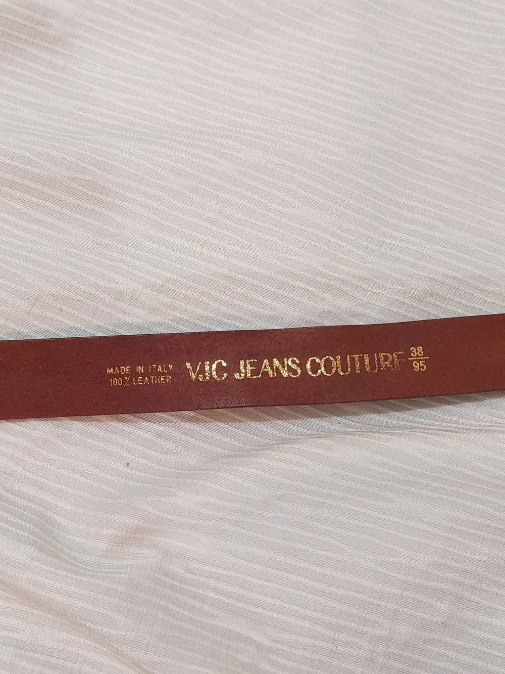 Versace VJC Jeans Couture Brown Leather Belt with Silver Buckle Dize 38