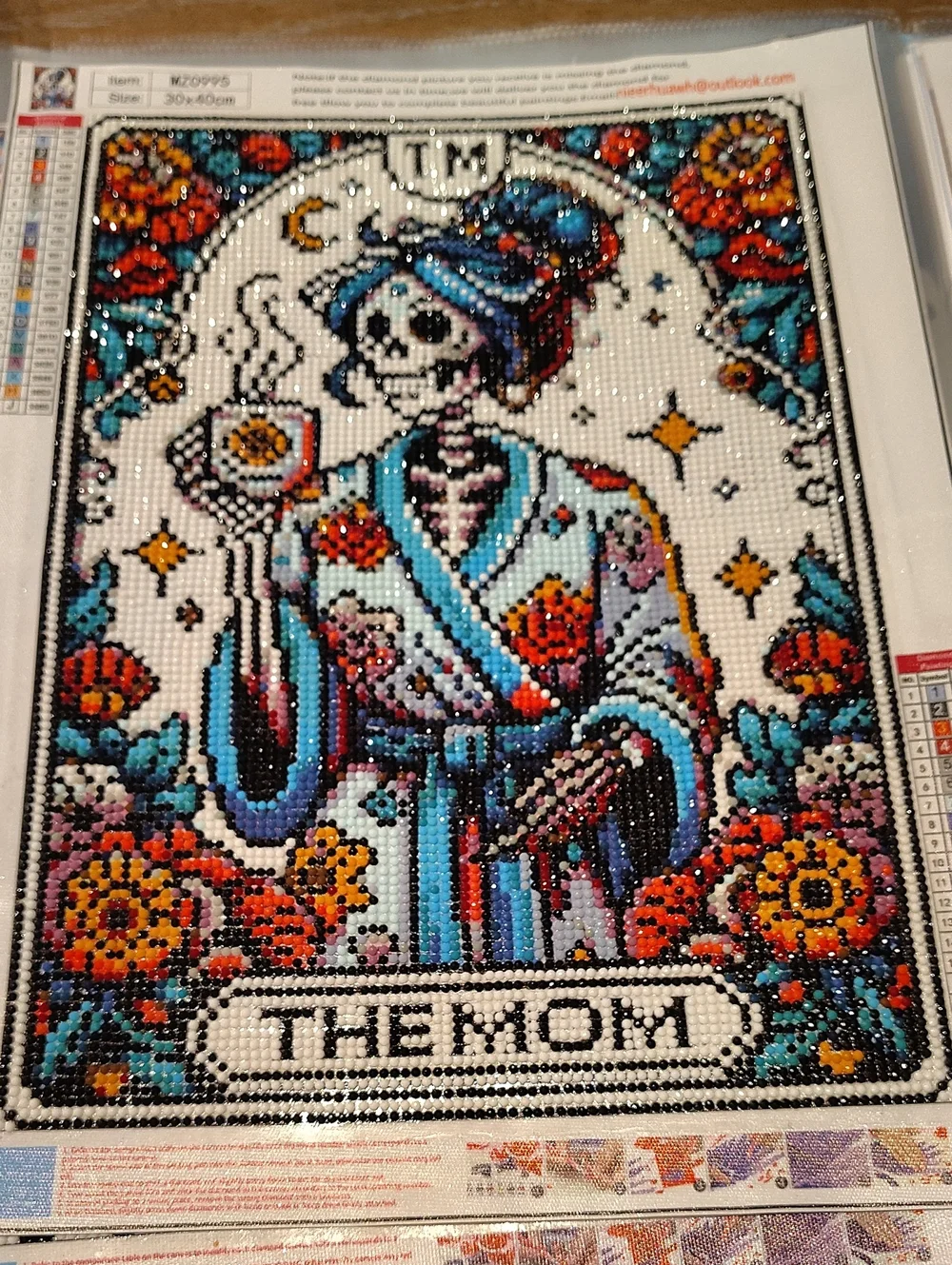 The Mom Floral Skeleton Art Wall Decor - Multicolor