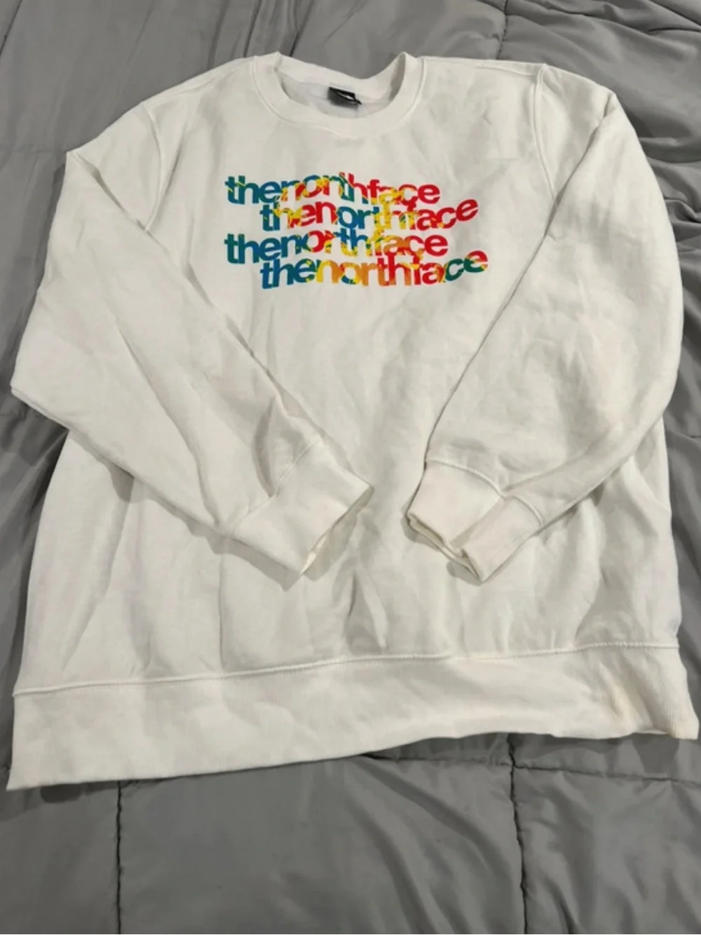 The North Face Men's Injection Fleece Crew Sweatshirt White Size XXL