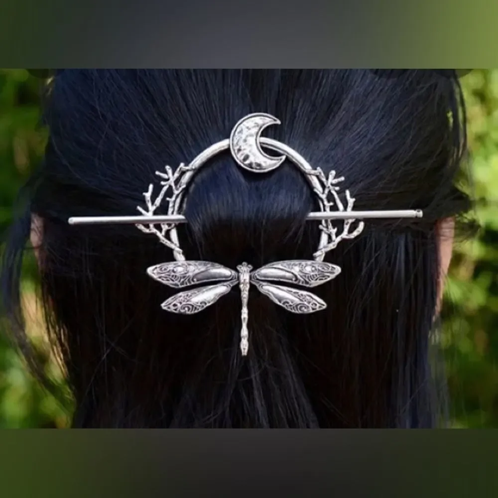 Silver Dragonfly Hair Clip K37