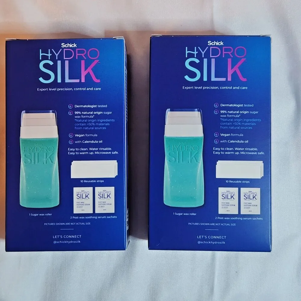 2 Pack Schick Hydro Silk Sugar Wax Roller 5.1 oz Body Pubic Sensitive Skin New