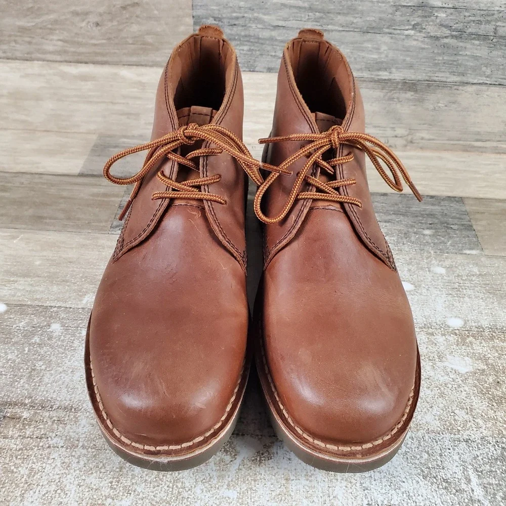 Clarks Eastridge Mid Mens‎ Chukka Boots Sz 9.5 Brown Leather Lace Up Ankle Boot