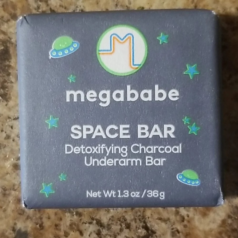 4/25 bundle item. Megababe Space Bar Charcoal Underarm Bar