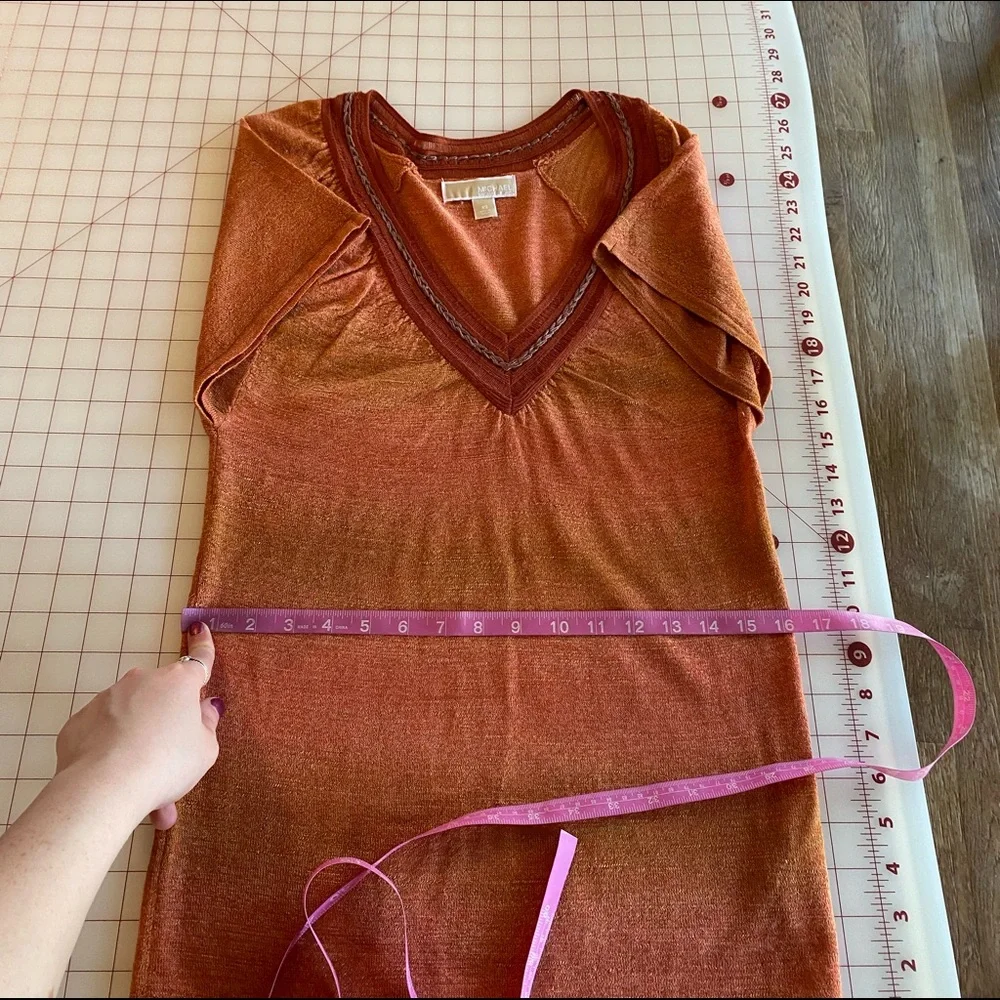 Michael Kors beautiful boho orange sunset blouse summer top size XS